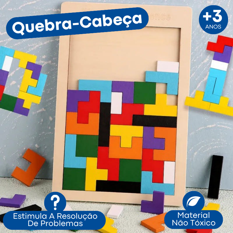 Quebra-Cabeça De Madeira Colorida