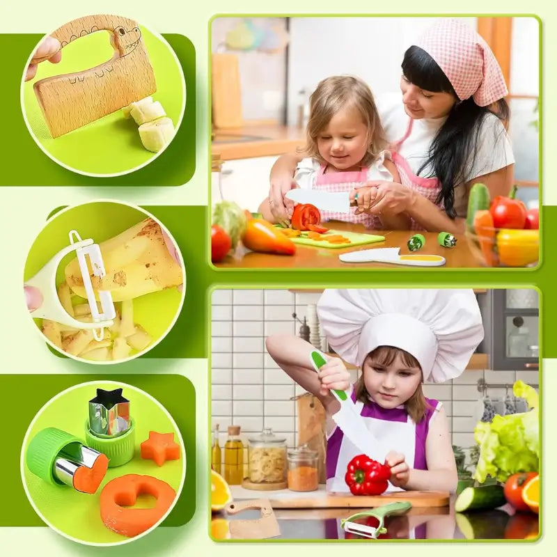 Kit Chefinho - Utensílios de Cozinha Montessori 13 Peças