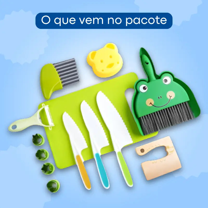 Kit Chefinho - Utensílios de Cozinha Montessori 13 Peças