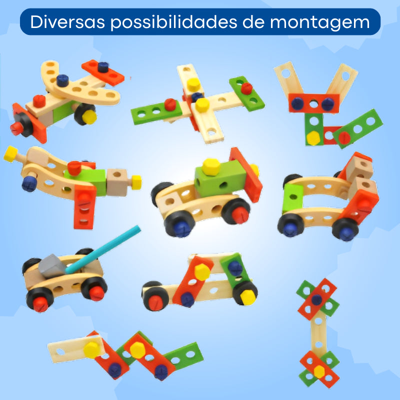 Kit Caixa De Ferramentas De Madeira Montessori