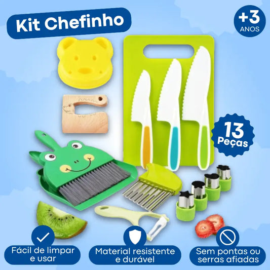 Kit Chefinho - Utensílios de Cozinha Montessori 13 Peças